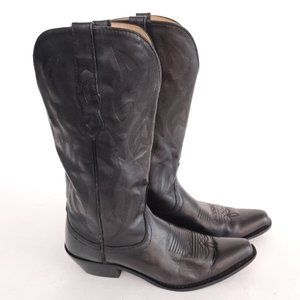 🖤 Vintage Black Leather Women's Western Boots Size 7 B 🖤